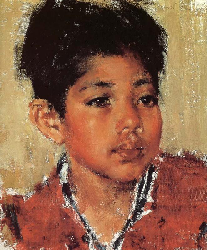 Nikolay Fechin Indian Boy in red China oil painting art